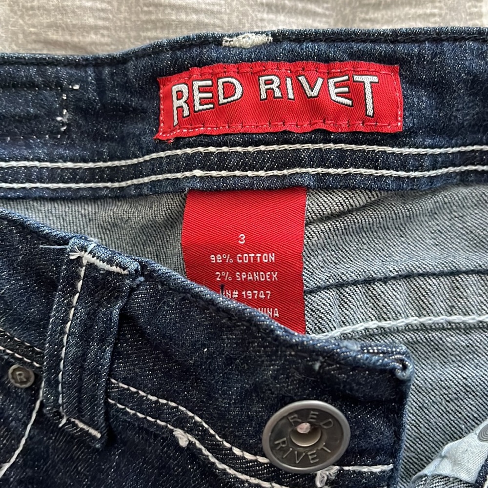 Red Rivet Jeans - Picture 3 of 4